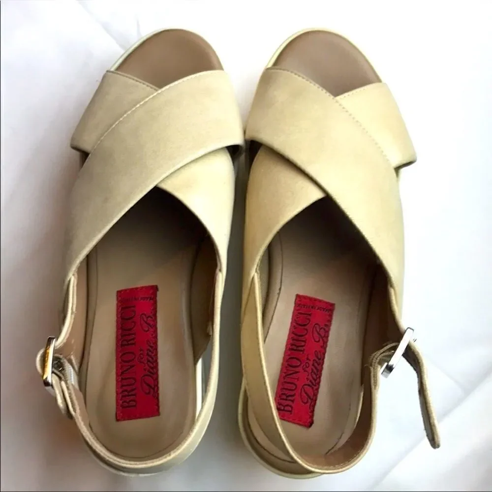 Bruno Ricci for Diane B. platform sandals.…